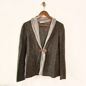 Fabiana Filippi Brown Wool Cashmere Blend Buckle Front Cardigan